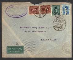 EGYPTE 1938 Usages Courants Obl. S/Lettre Avion Pour Paris - Cartas & Documentos