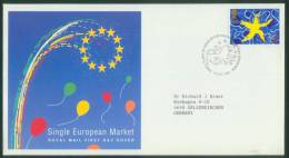 Großbritannien  1992  Europ. Binnenmarkt  (1 FDC  Kpl. )  Mi: 1418 (2,00 EUR) - 1991-2000 Em. Décimales