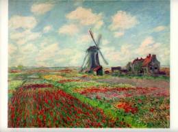 Reproduction Tableau Claude Monet  Le Champ Des Tulipes 1962  Moulin à Vent   Ed. Braun &Cie TBE - Autres & Non Classés