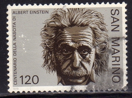 REPUBBLICA DI SAN MARINO 1979 ALBERT EINSTEIN LIRE 120 USATO USED OBLITERE' - Oblitérés