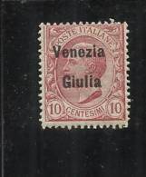 VENEZIA GIULIA 1918 SOPRASTAMPATO D´ITALIA ITALY OVERPRINTED CENT. 10 C MNH - Venezia Giulia