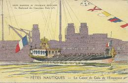 75 CPA Ligue Maritime Et Coloniale Française Fetes Nautiques Canot De Gala De L Empereur Illustrateur Marine Haffner - Enseignement, Ecoles Et Universités