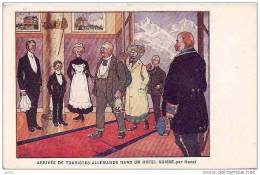 ARRIVEE DE TOURISTES ALLEMANDS DANS UN HOTEL SUISSE PAR HANSI REF 8923 - Hansi