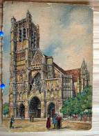 BARDAY BARRE DAYEZ AQUARELLE N° 2165 A AUXERRE CATHEDRALE SAINT ETIENNE PORTAIL SUD - Barday