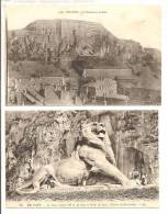 90 -  BELFORT  - Le Château Et Le Lion   -  Le Lion Mesure 22m. Long Et 11m.  Haut (oeuvre De Bartholdi)-lot De 2 Cartes - Belfort – Le Lion