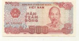 Banknote 500 Dongs 1988 From Vietnam - Vietnam