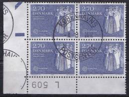DENMARK  #USED STAMPS BLOCK OF 4 FROM YEAR 1982 - Blocks & Sheetlets