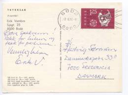 Norway Chess Card Sent To Denmark Bodö 2-6-1977 With EUROPA CEPT Stamp - Cartas & Documentos