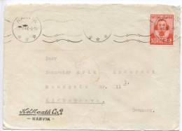Norway Cover Sent To Denmark Narvik 20-10-1947 - Covers & Documents