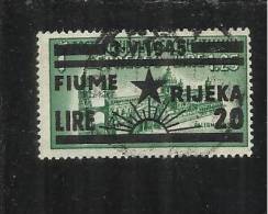 OCCUPAZIONE FIUME 1945 L. 20 SU 1,25 TIMBRATO - Ocu. Yugoslava: Fiume