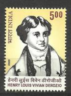 INDIA, 2009, Henry Louis  Vivian Derozio, MNH, (**) - Unused Stamps