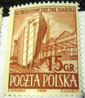 Poland 1952 Gdansk Shipyards 15g - Mint - Unused Stamps