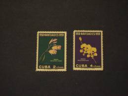 CUBA - 1958 NATALE/ORCHIDEE 2 Valori - NUOVI(++)-TEMATICHE - Ongebruikt