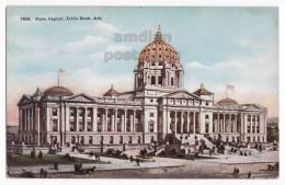 USA, LITTLE ROCK ARKANSAS, STATE CAPITOL BUILDING FRONT STREET VIEW  C1910-20s Vintage Antique Unused Postcard  [c2962] - Little Rock