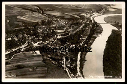 ALTE POSTKARTE WETTIN ORIGINAL FLIEGERAUFNAHME 1944 LUFTBILD Bei Halle Saale Löbejün Cpa Postcard AK Ansichtskarte - Wettin