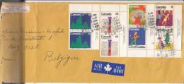Canada 584 à 589 (588 Et 589 Se Tenant) En Coins De Feuille Obl Sur Lettre - Lettres & Documents