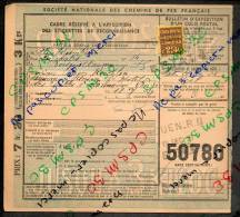 Colis Postaux Bulletin Expédition 7.20fr 3kg Timbre 2.40fr N° 50780 (cachet Gare SNCF ROUEN R.D. ETAT) - Brieven & Documenten