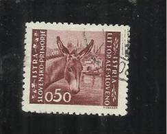 ISTRIA E LITORALE SLOVENO 1946 TIRATURA DI ZAGABRIA CENT. 50c USATO USED OBLITERE' - Jugoslawische Bes.: Slowenische Küste