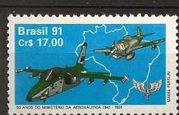 Brésil Brasil 1991 N° 2003 ** Ministère De L´aéronautique, Avions, Insigne, Avions De Chasse - Unused Stamps