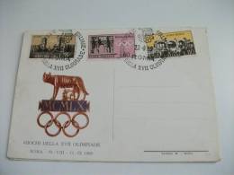 CARTOLINA DOPPIA  OLIMPIONICI DELL'ANTICA ITALIA  LOTTA Giochi Della XVII Olimpiade - Worstelen