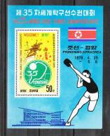 Korea Nord   -   1979.  Mondiali Di Tennis Tavolo. World Table Tennis Championships.  Bl. MNH, Fresh - Table Tennis