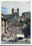 ## Italy PPC Roma Piazza Di Spagna 1988 To Denmark Vatican Stamp (2 Scans) - Places