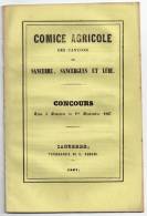 Comice Agricole Des Cantons De Sancerrre, Sancergues & Léré, Concours Tenu à Sancerre Le 1er Septembre 1867 - Centre - Val De Loire