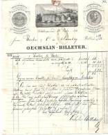 Illustrierter Faltbrief  "Oechslin-Billeter, Baumwollwatten, Solothurn"           1863 - Briefe U. Dokumente