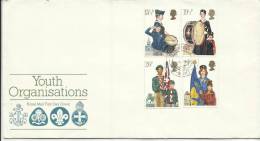 GREAT BRITAIN - GRAN BRETAGNA 1982 SCOUT SCOUTISM YOUTH ORGANISATIONS FDC - 1981-1990 Em. Décimales