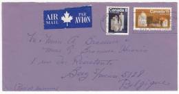 Canada 490 + 492 Obl Sur Lettre - Cartas & Documentos