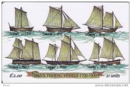 Isle Of Man, MAN 079,  2 £, Manx Fishing Vessels, Ships, 2 Scans. - Man (Eiland)