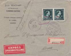 724T(-10%) Op Brief Aangetekend Per EXPRES Met Stempel BRUGELETTE (VK) - 1946 -10%