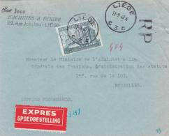 772 Op Brief EXPRES - RP  Met Stempel LIEGE 3C (VK) - 1948 Exportación