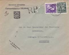 693+768 Op Brief -RP (Gemeentebestuur DEURNE)  Met Stempel DEURNE (VK) - 1948 Exportation