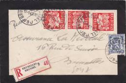 426+763 Op Rouwbrief Aangetekend Met Stempel BRUXELLES 9J (VK) - 1948 Exportation