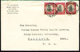 SOUTH AFRICA 1937 -  COVER From ESHOWE To HAMILTON, USA - Storia Postale
