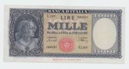 Italy 1000 Lire 1949 VF++ P 88b 88 B RARE (Menichella - Urbini) - 1000 Lire