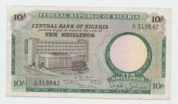 Nigeria 10 Shillings 1967 VF+ P 7 - Nigeria