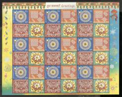 INDIA, 2009, Greetings,Set 4 V,  Sheetlet Of 9 Sets, Festival Celebration, Art, Drawing, ,MNH,(**) - Unused Stamps