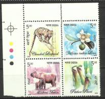 INDIA, 2005,  Flora And Fauna Of North East, , Block Of 4, With Traffic Lights, MNH,(**) - Nuevos