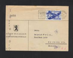 Schweiz St. Gallen Brief  1944 Nach Deutschland - Lettres & Documents