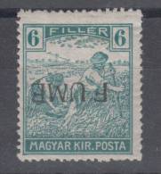 Italy Hungary Fiume 6 Filler Inverted Overprint Mi#11II 1918 MH * - Fiume & Kupa