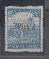 Italy Hungary Fiume 25 Filler Inverted Overprint Mi#15II 1918 MH * - Fiume & Kupa