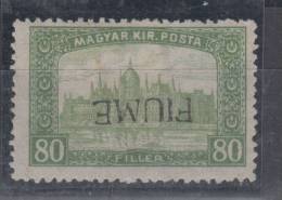 Italy Hungary Fiume 80 Filler Inverted Overprint Mi#20II 1918 MH * - Fiume & Kupa