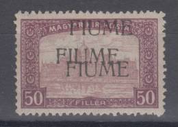 Italy Hungary Fiume 50 Filler Triple Overprint Mi#18II 1918 MH * - Fiume & Kupa