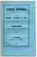 Comice Agricole Des Cantons De Sancerrre, Sancergues & Léré, Concours Tenu à Sancere Le 29 Août 1869 - Centre - Val De Loire