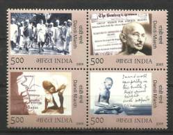 INDIA, 2005, 75th Anniversary Of Dandi March, By Gandhi, (Salt Movement), Setenant Block Of 4, MNH,(**) - Mahatma Gandhi