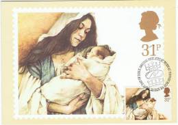 NOEL 55 - GRANDE BRETAGNE Carte Maximum Vierge Et Enfant 1984 - Maximum Cards