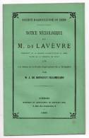 Notice Nécrologique Sur M. De Lavèvre, Par A. De Bonnault-Villemard, Société D´Agriculture Du Cher, 1883, Bussy, Bourges - Centre - Val De Loire