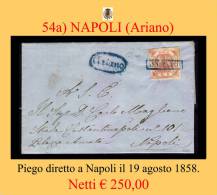 Ariano-00054a - Piego (con Testo) Del 19 Agosto 1858 -i - Naples